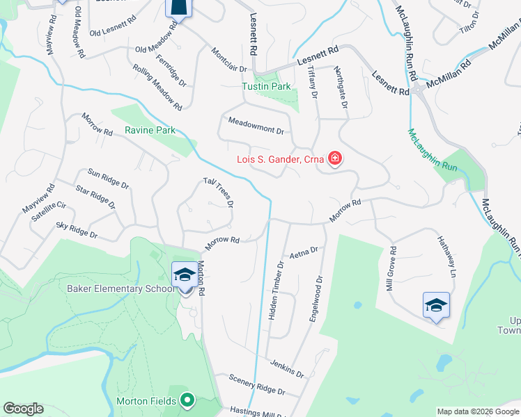 map of restaurants, bars, coffee shops, grocery stores, and more near 2370 Morrow Road in Pittsburgh