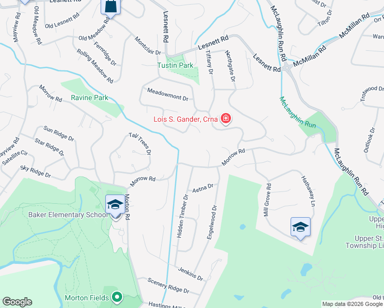 map of restaurants, bars, coffee shops, grocery stores, and more near 2340 Morrow Road in Pittsburgh