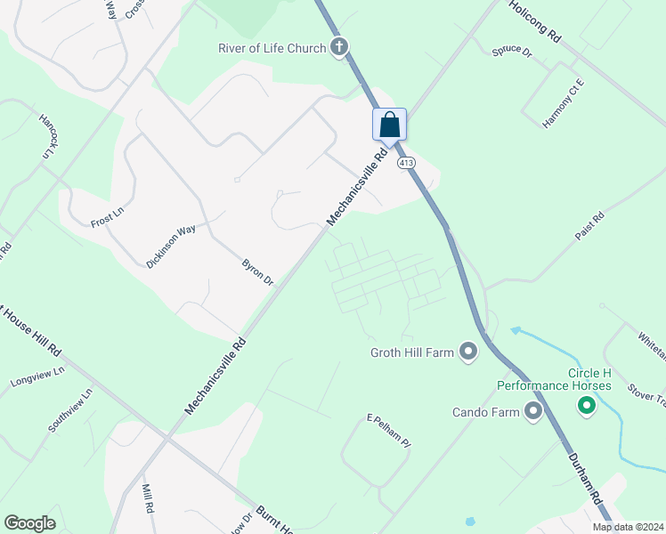 map of restaurants, bars, coffee shops, grocery stores, and more near 4810 Kimberly Way in Doylestown