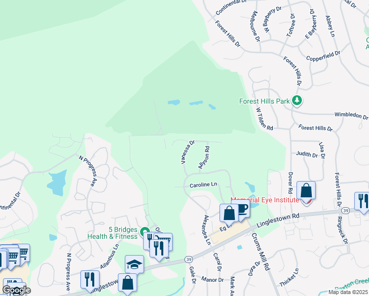 map of restaurants, bars, coffee shops, grocery stores, and more near 3020 Vanessa Drive in Dauphin County