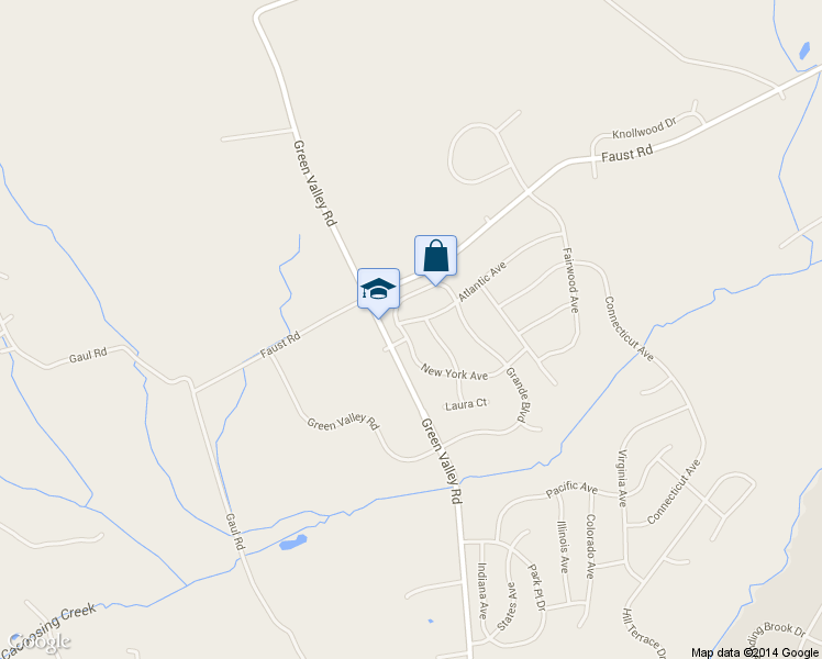 map of restaurants, bars, coffee shops, grocery stores, and more near 106 New York Avenue in Sinking Spring