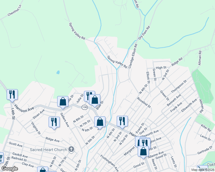 map of restaurants, bars, coffee shops, grocery stores, and more near 911 Blair St in Jeannette