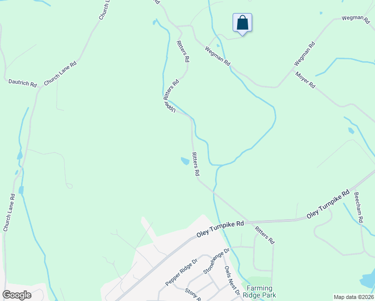 map of restaurants, bars, coffee shops, grocery stores, and more near 1190 Ritters Road in Reading