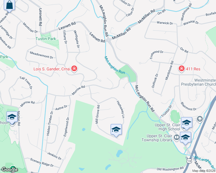 map of restaurants, bars, coffee shops, grocery stores, and more near 2260 Morrow Road in Pittsburgh