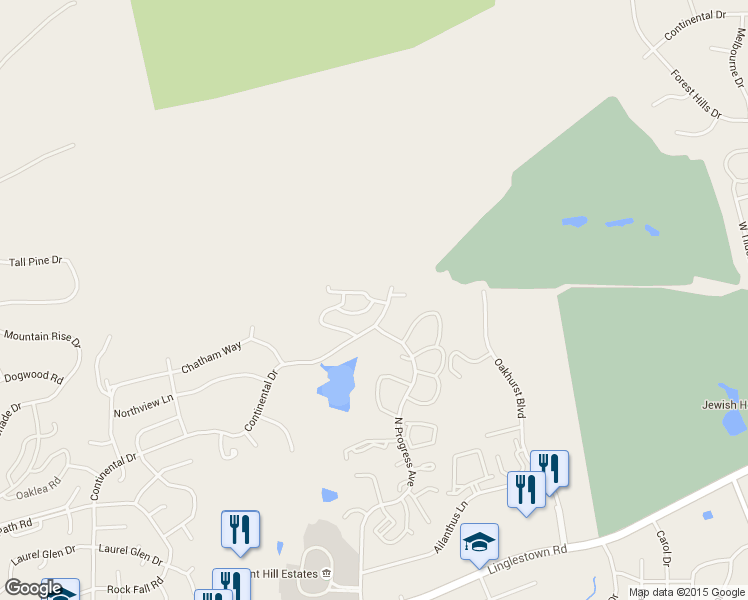 map of restaurants, bars, coffee shops, grocery stores, and more near 600 Glenbrook Drive in Harrisburg