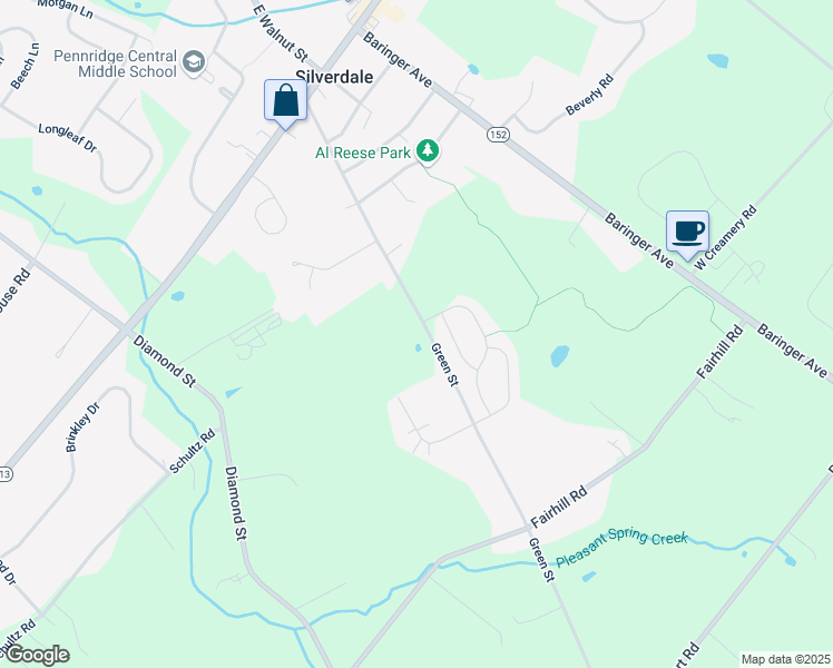 map of restaurants, bars, coffee shops, grocery stores, and more near 228 Green Street in Sellersville