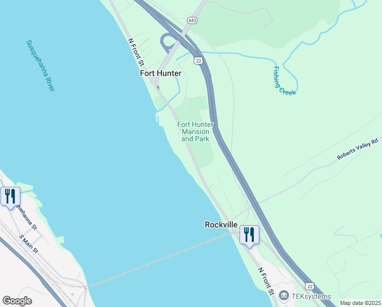 map of restaurants, bars, coffee shops, grocery stores, and more near 5300 North Front Street in Harrisburg