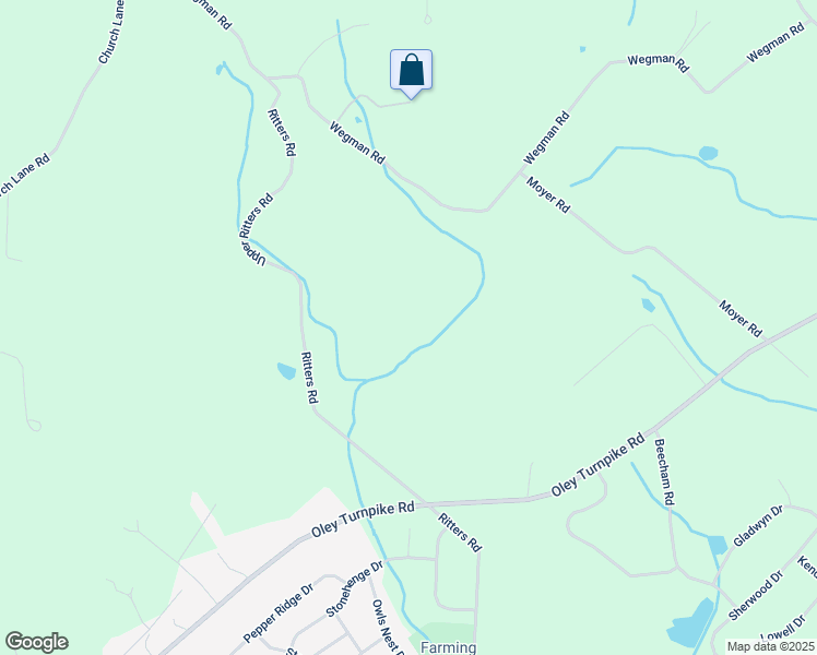 map of restaurants, bars, coffee shops, grocery stores, and more near 1245 Ritters Road in Reading