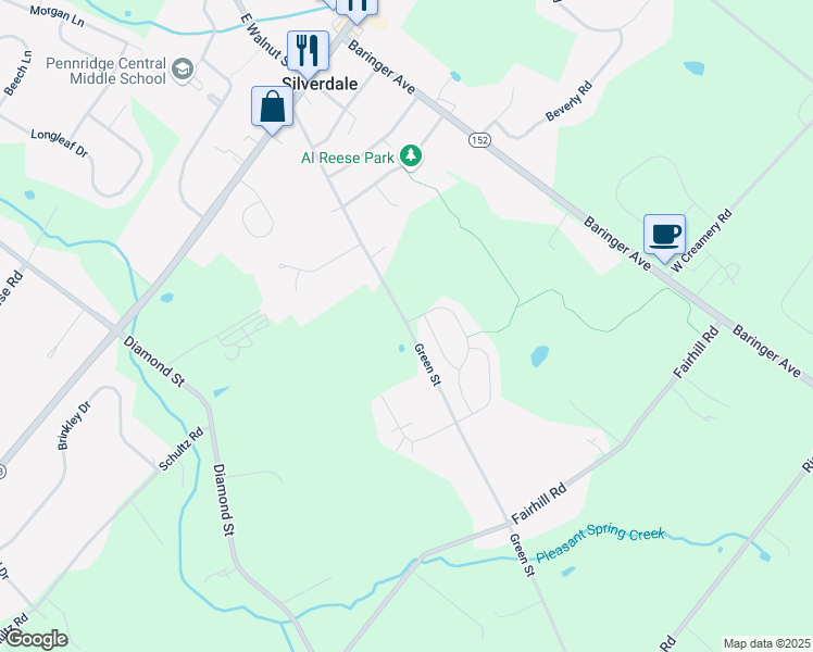 map of restaurants, bars, coffee shops, grocery stores, and more near 228 Green Street in Sellersville