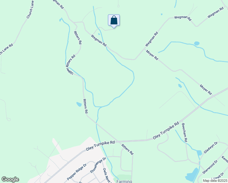 map of restaurants, bars, coffee shops, grocery stores, and more near 1245 Ritters Road in Reading