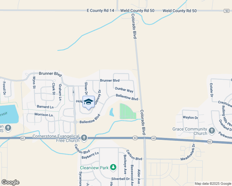 map of restaurants, bars, coffee shops, grocery stores, and more near 3137 Dunbar Way in Johnstown