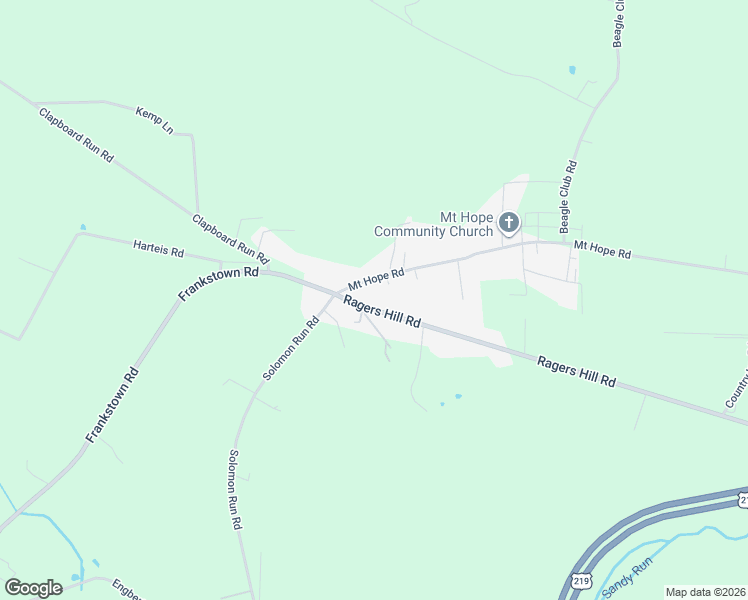 map of restaurants, bars, coffee shops, grocery stores, and more near Mount Hope Road in South Fork