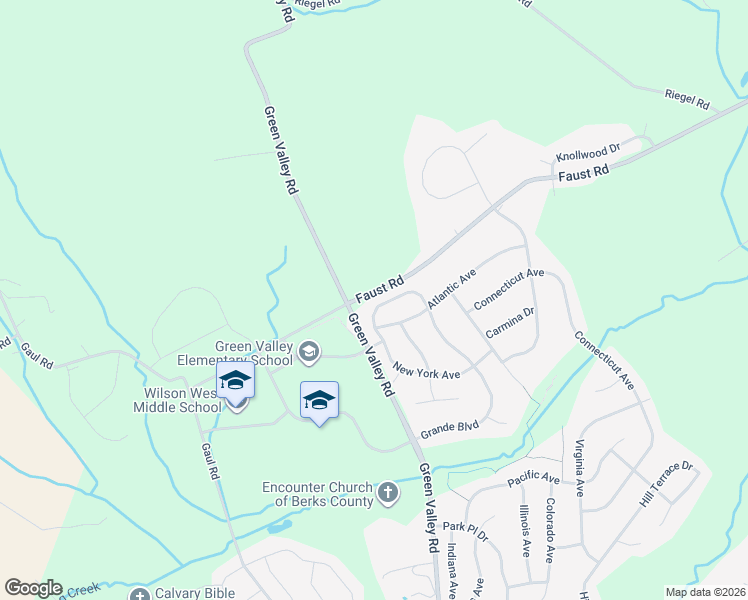 map of restaurants, bars, coffee shops, grocery stores, and more near 108 Pennsylvania Avenue in Sinking Spring