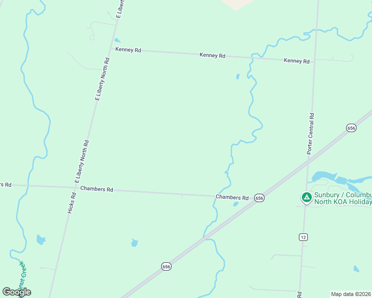 map of restaurants, bars, coffee shops, grocery stores, and more near 13945 Chambers Road in Sunbury