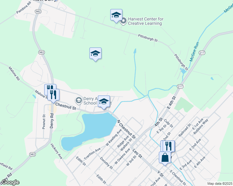 map of restaurants, bars, coffee shops, grocery stores, and more near 696 Highland Avenue in Derry