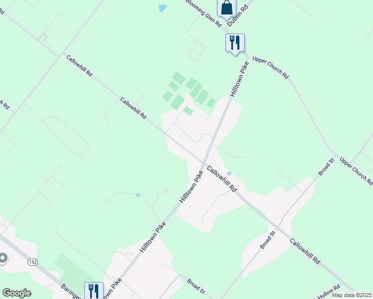 map of restaurants, bars, coffee shops, grocery stores, and more near 939 Callowhill Road in Perkasie