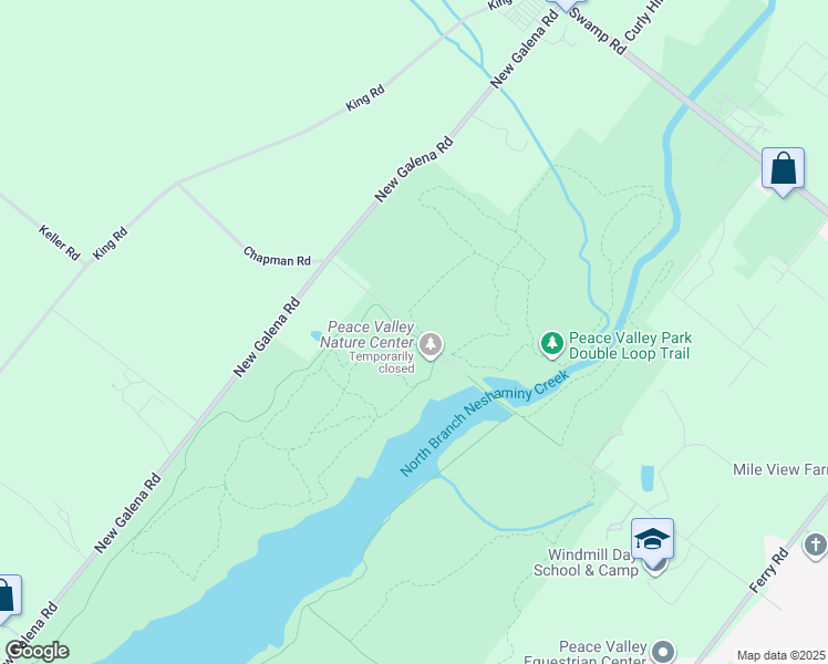 map of restaurants, bars, coffee shops, grocery stores, and more near 114 North Chapman Road in Doylestown