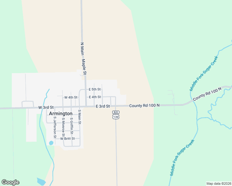 map of restaurants, bars, coffee shops, grocery stores, and more near 601 East 4th Street in Armington