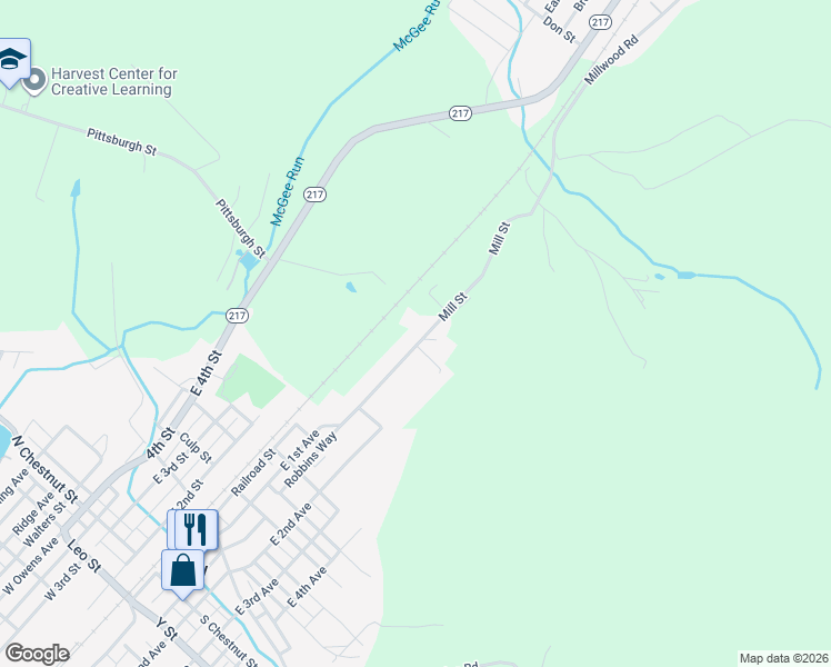 map of restaurants, bars, coffee shops, grocery stores, and more near 939 East 1st Avenue in Derry