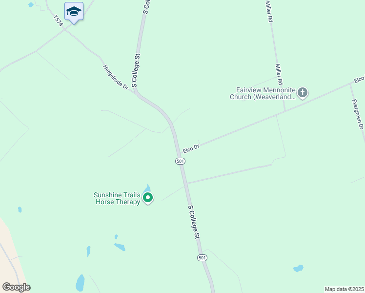 map of restaurants, bars, coffee shops, grocery stores, and more near 1190 South College Street in Myerstown