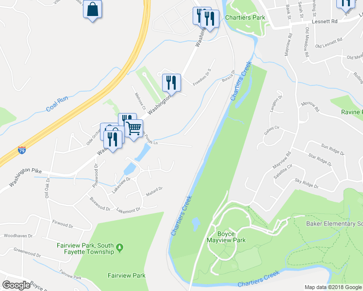 map of restaurants, bars, coffee shops, grocery stores, and more near 211 Twin Ponds Lane in Bridgeville