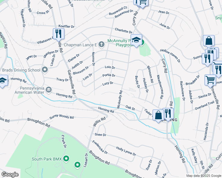 map of restaurants, bars, coffee shops, grocery stores, and more near 428 Marta Drive in Pittsburgh