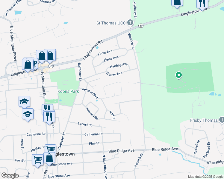map of restaurants, bars, coffee shops, grocery stores, and more near 6230 Jerome Circle in Harrisburg