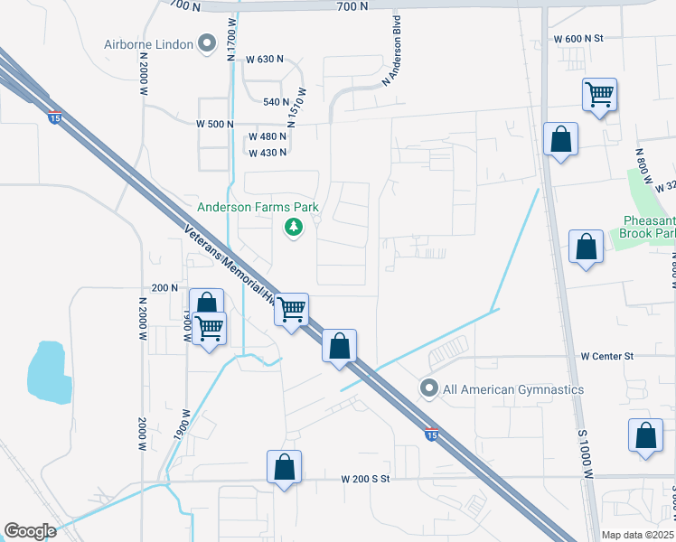 map of restaurants, bars, coffee shops, grocery stores, and more near 1437 West Stable Street in Lindon