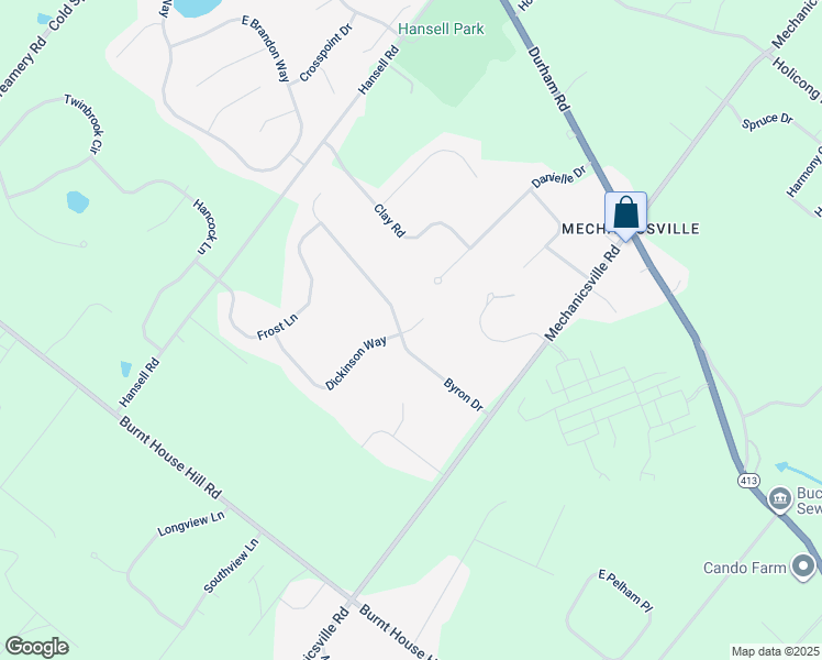 map of restaurants, bars, coffee shops, grocery stores, and more near 4741 Dickinson Court in Doylestown
