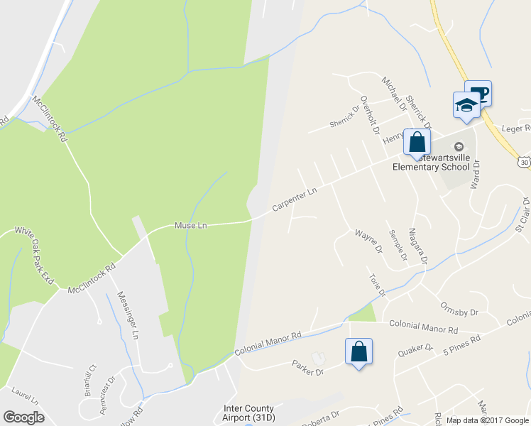 map of restaurants, bars, coffee shops, grocery stores, and more near 0 Muse Lane in White Oak