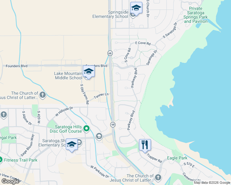 map of restaurants, bars, coffee shops, grocery stores, and more near 1137 Topaz Road in Saratoga Springs