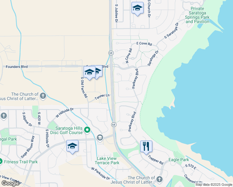 map of restaurants, bars, coffee shops, grocery stores, and more near 1137 Topaz Road in Saratoga Springs