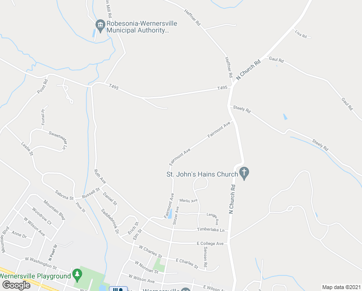 map of restaurants, bars, coffee shops, grocery stores, and more near 622 Fairmont Avenue in Wernersville