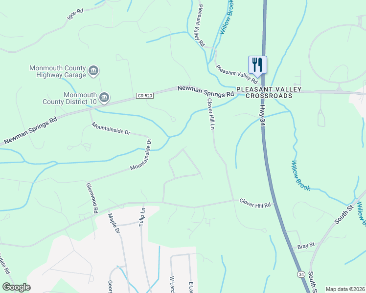 map of restaurants, bars, coffee shops, grocery stores, and more near 30 The Enclosure West in Monmouth County