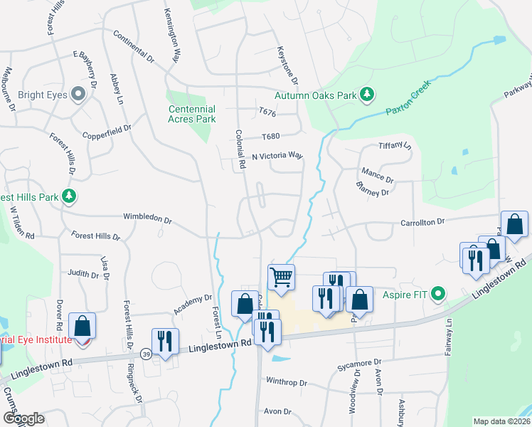 map of restaurants, bars, coffee shops, grocery stores, and more near 4317 Stoneleigh Court in Harrisburg
