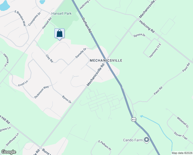 map of restaurants, bars, coffee shops, grocery stores, and more near 4943 Mechanicsville Road in Doylestown