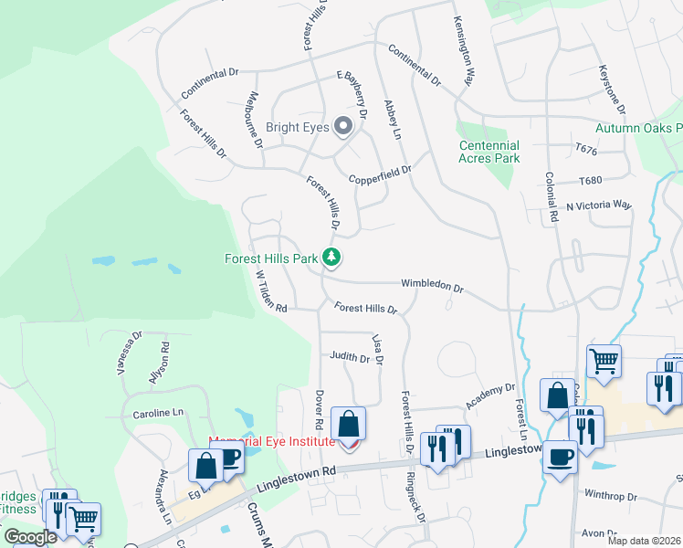 map of restaurants, bars, coffee shops, grocery stores, and more near 4100 Wimbledon Drive in Harrisburg