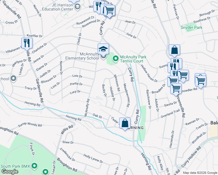 map of restaurants, bars, coffee shops, grocery stores, and more near 5246 Holiday Drive in Pittsburgh
