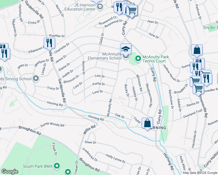 map of restaurants, bars, coffee shops, grocery stores, and more near 408 Portia Drive in Pittsburgh