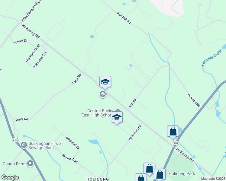 map of restaurants, bars, coffee shops, grocery stores, and more near 2885 Holicong Road in Doylestown