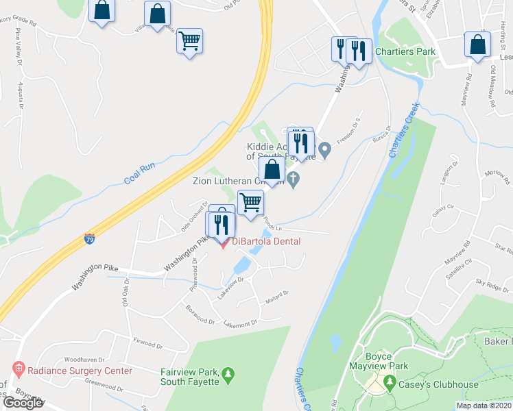 map of restaurants, bars, coffee shops, grocery stores, and more near 302 Twin Ponds Lane in Bridgeville
