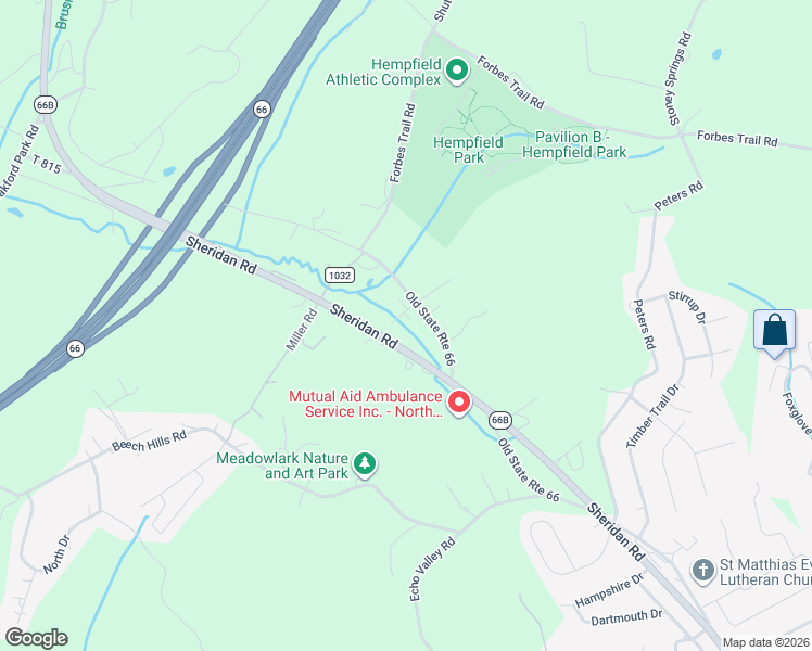 map of restaurants, bars, coffee shops, grocery stores, and more near 251 Old State Route 66 in Greensburg