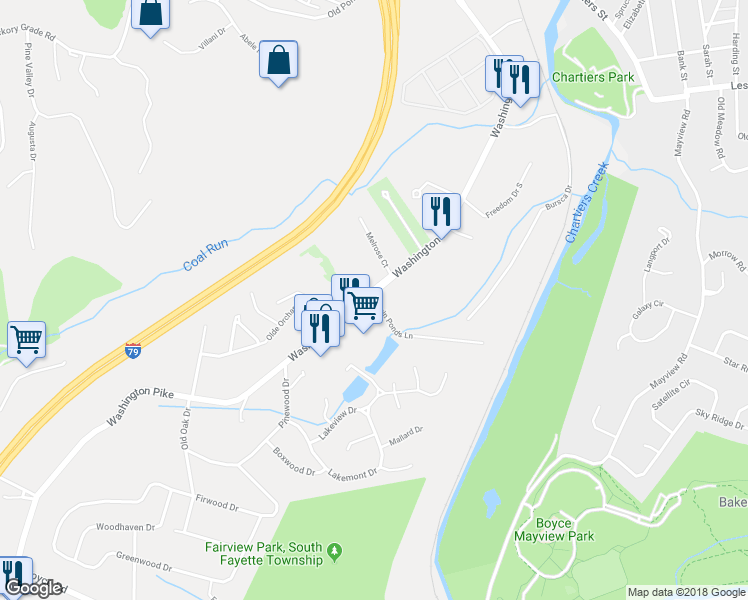 map of restaurants, bars, coffee shops, grocery stores, and more near 212 Twin Ponds Lane in Bridgeville