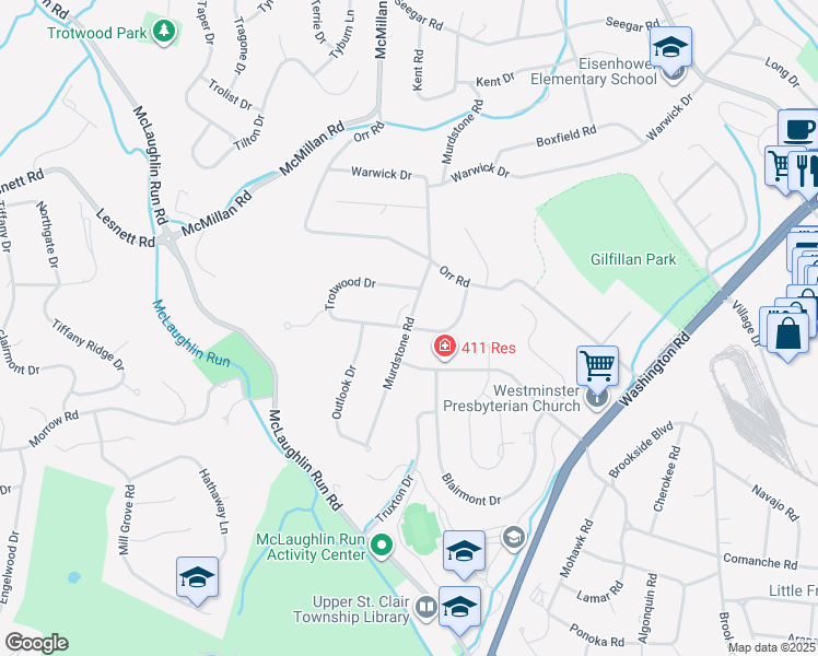 229 Trotwood Drive, Upper St. Clair PA Walk Score