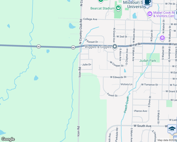 map of restaurants, bars, coffee shops, grocery stores, and more near 1160-1163 Andrew Drive in Maryville