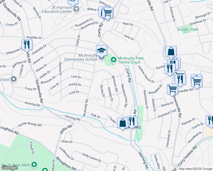 map of restaurants, bars, coffee shops, grocery stores, and more near 5246 Holiday Drive in Pittsburgh