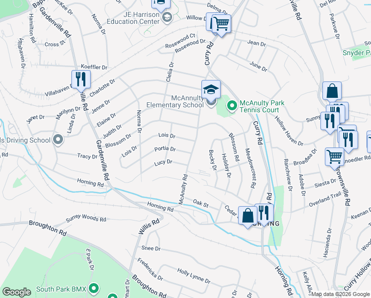 map of restaurants, bars, coffee shops, grocery stores, and more near 408 Portia Drive in Pittsburgh