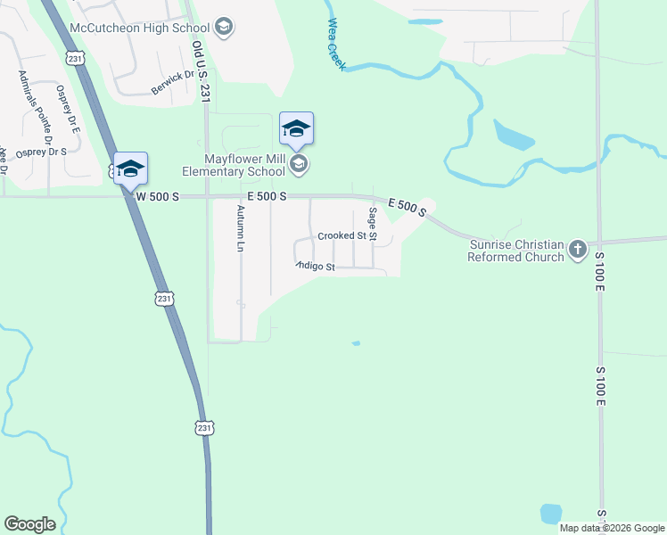 map of restaurants, bars, coffee shops, grocery stores, and more near 328 Indigo St in Lafayette