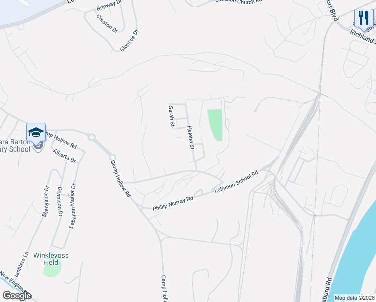 map of restaurants, bars, coffee shops, grocery stores, and more near 131 Helena Street in West Mifflin