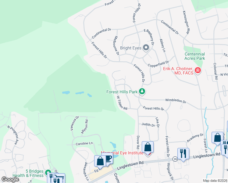 map of restaurants, bars, coffee shops, grocery stores, and more near 4073 W Tilden Rd in Harrisburg